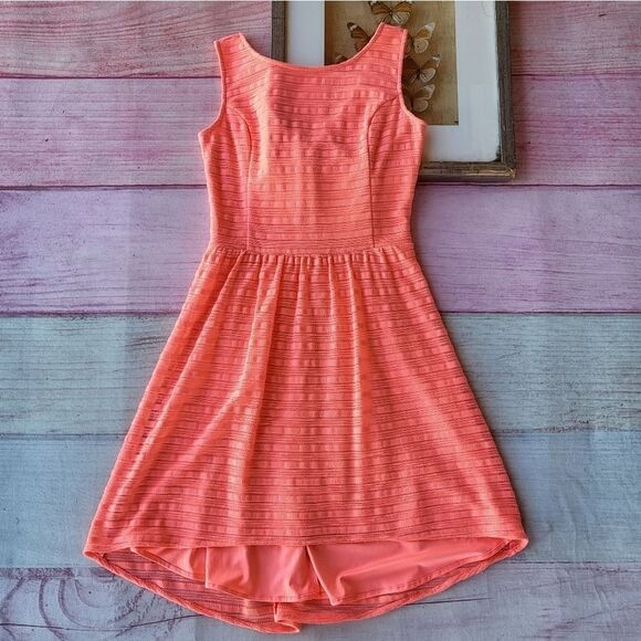 Lilly Pulitzer Women's Neon Orange Round Neck Sleeveless Hi-Lo Nicolette Dress S - Picture 1 of 5